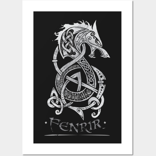 Fenrir: The Monster Wolf of Norse Mythology (Gray) Wall Art by celtichammerclub